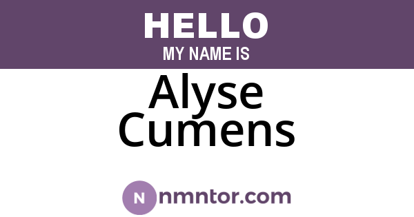 Alyse Cumens