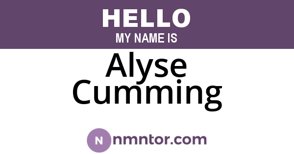 Alyse Cumming