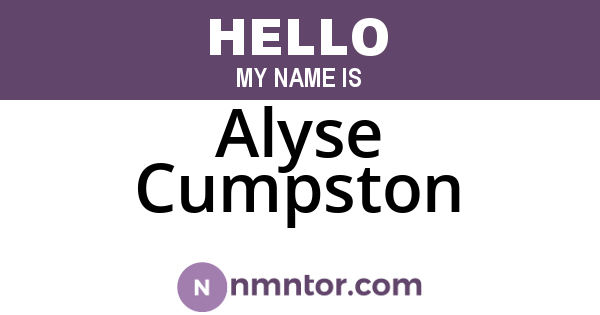 Alyse Cumpston