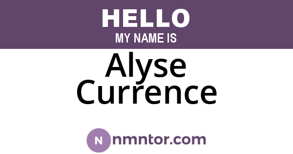 Alyse Currence