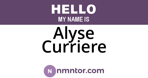 Alyse Curriere