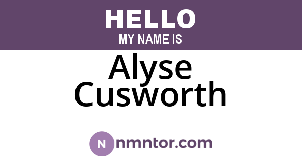 Alyse Cusworth