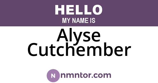 Alyse Cutchember