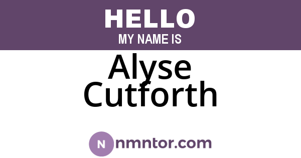 Alyse Cutforth