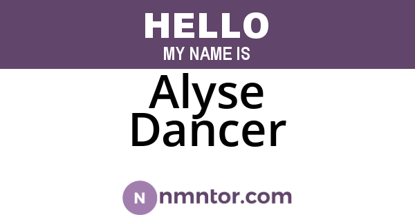 Alyse Dancer
