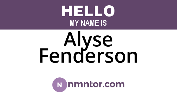 Alyse Fenderson