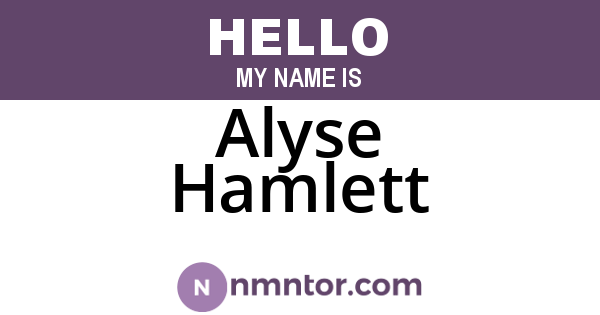 Alyse Hamlett