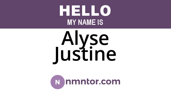 Alyse Justine