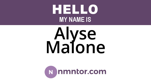 Alyse Malone