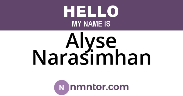 Alyse Narasimhan