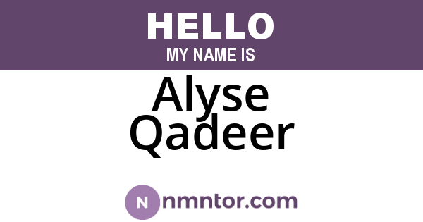 Alyse Qadeer