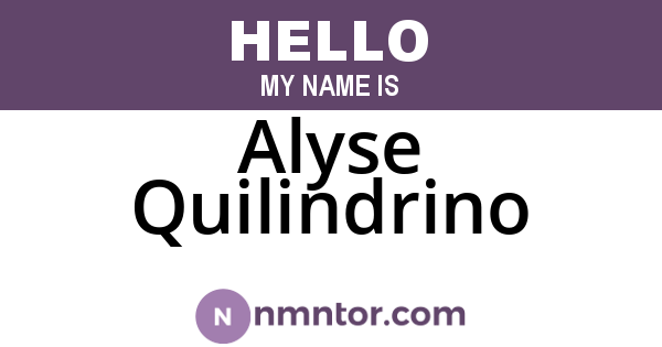 Alyse Quilindrino