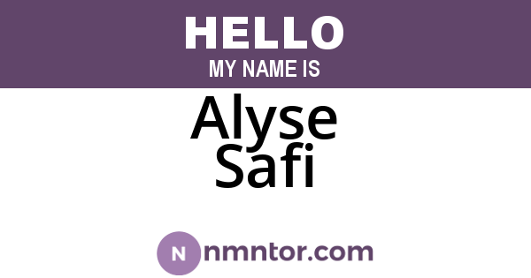 Alyse Safi