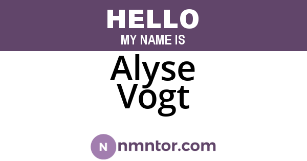 Alyse Vogt