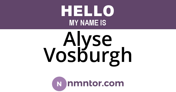 Alyse Vosburgh