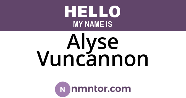 Alyse Vuncannon