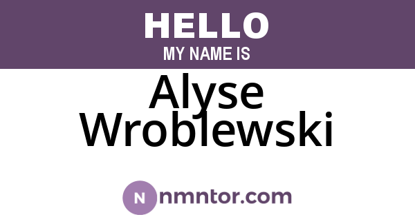 Alyse Wroblewski