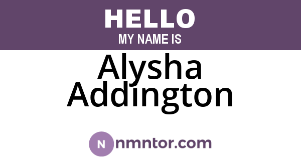 Alysha Addington