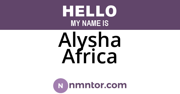 Alysha Africa