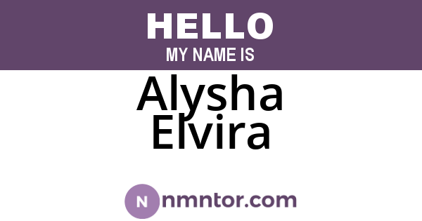 Alysha Elvira