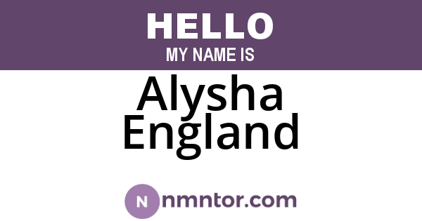 Alysha England