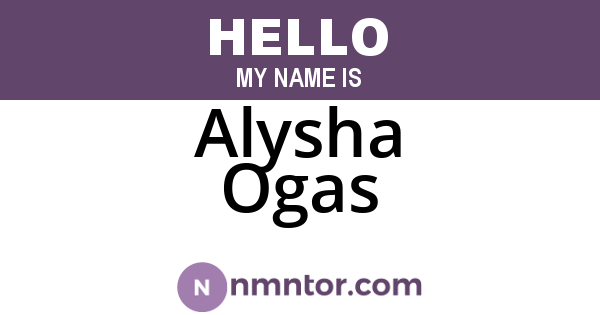 Alysha Ogas