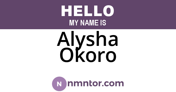 Alysha Okoro