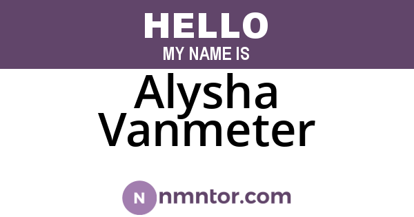 Alysha Vanmeter