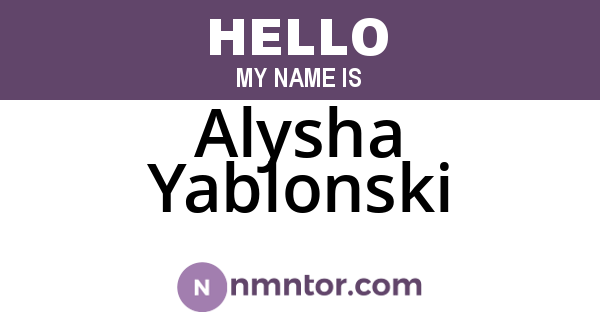 Alysha Yablonski