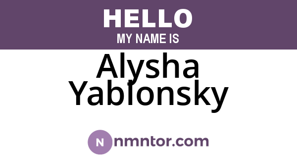 Alysha Yablonsky