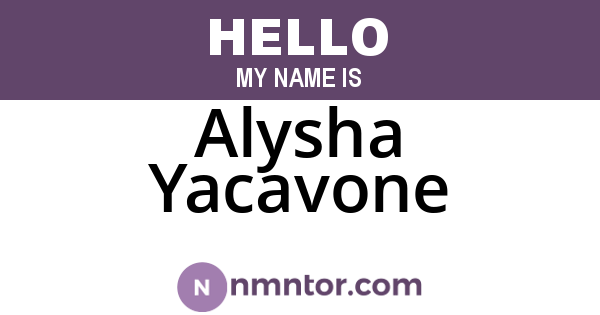 Alysha Yacavone