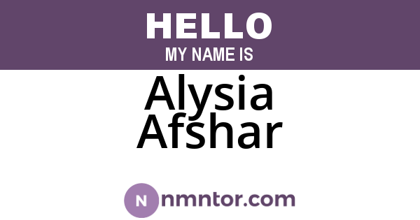 Alysia Afshar