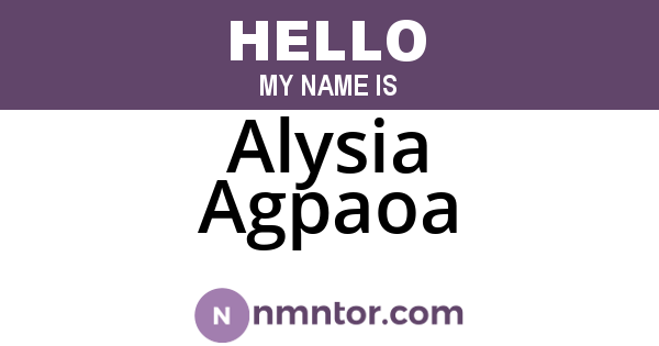 Alysia Agpaoa