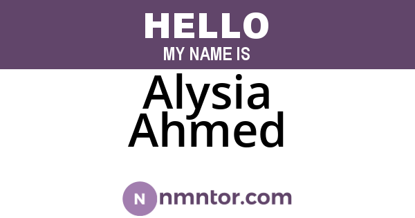 Alysia Ahmed