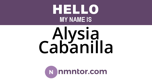 Alysia Cabanilla