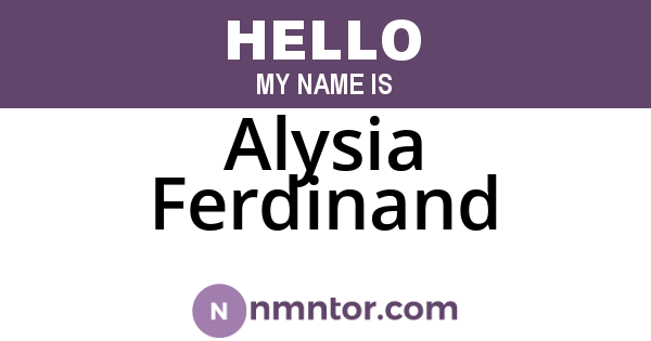 Alysia Ferdinand