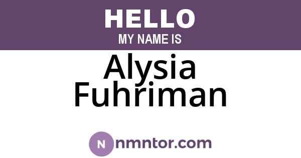 Alysia Fuhriman
