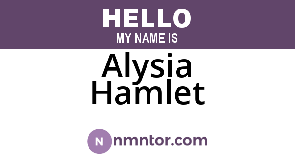 Alysia Hamlet