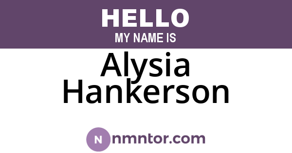 Alysia Hankerson