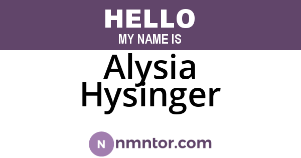 Alysia Hysinger