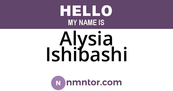Alysia Ishibashi