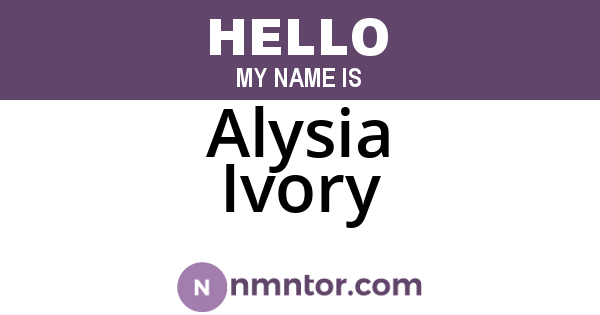 Alysia Ivory