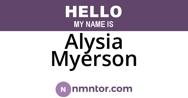 Alysia Myerson