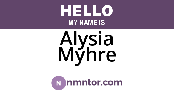 Alysia Myhre