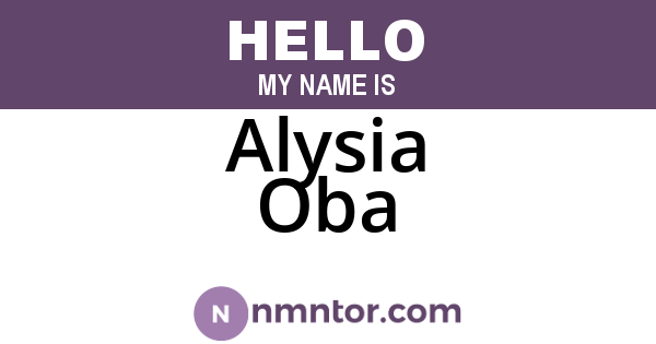 Alysia Oba