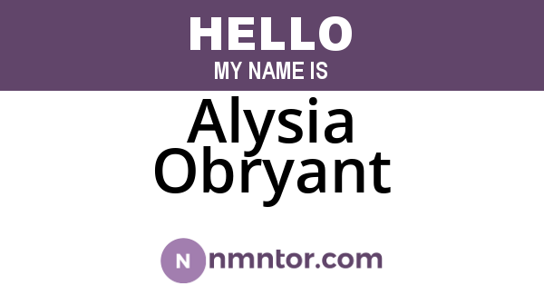 Alysia Obryant