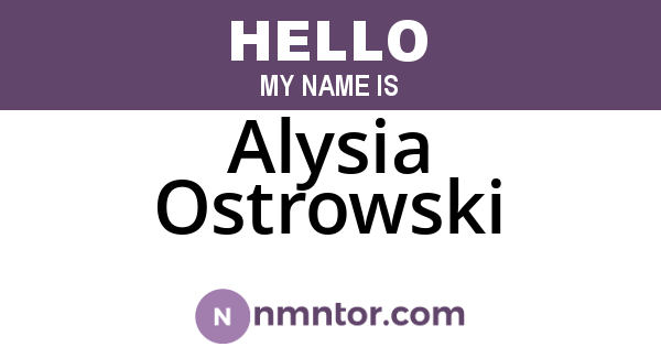 Alysia Ostrowski