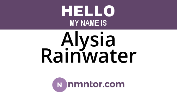 Alysia Rainwater