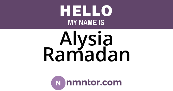 Alysia Ramadan