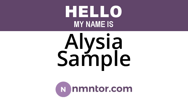 Alysia Sample